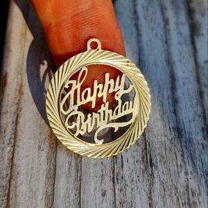 14 karat happy birthday pendant